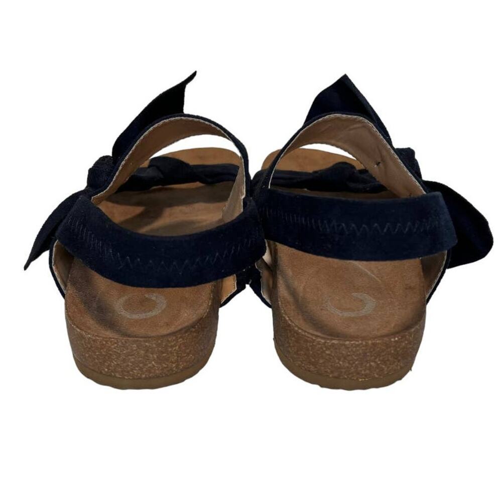 Journee Collection Xanndra Sandal Flat Navy Double Knotted Bow Size 9.5 New - Picture 8 of 12